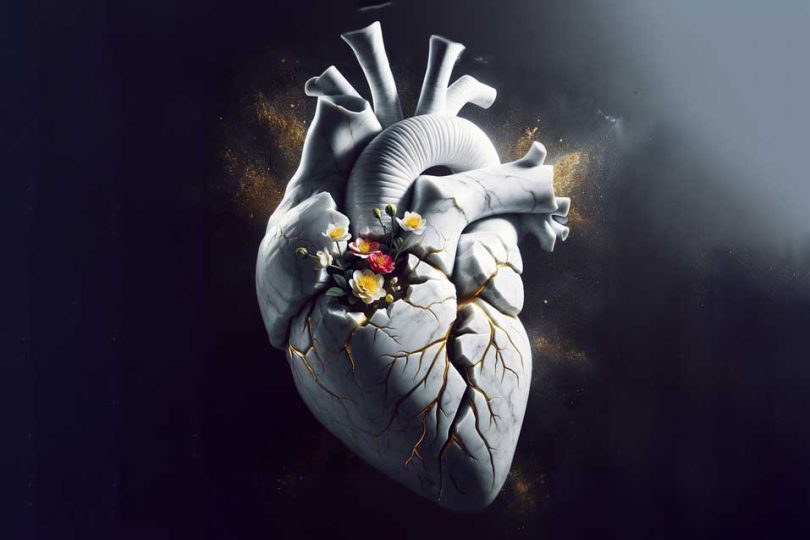 An,Anatomical,Human,Heart,Made,Of,White,Marble,With,The An,Anatomical,Human,Heart,Made,Of,White,Marble,With,The
